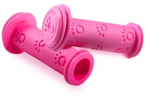xihongshi 2Pcs Pink Bike Handlebar Grips 22MM Bicycle Handle Grips Non-Slip Soft Rubber Cycling Grips for Universal Kids Bikes, Mountain Bikes, Scooters, Balance Bikes, Folding Bikes