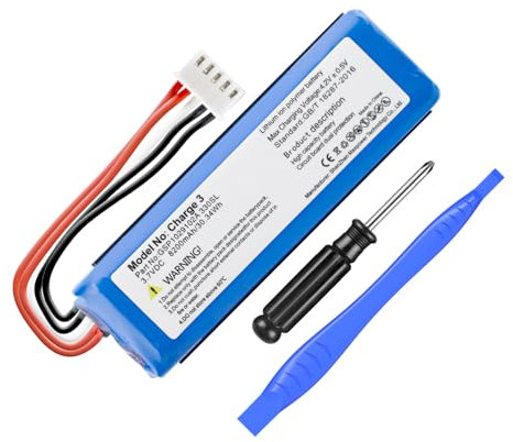 8200 mAh Replacement Battery for JBL Charge 3, Compatible with JBL Charge 3 Speaker GSP1029102A 330SL 3.7 V with Installation Tool