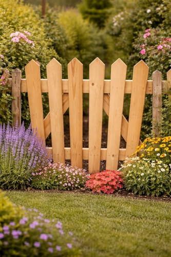 Wooden Garden Picket Spiked Gate Pedestrian Gate Wooden Pressure Treated 3ft 90cm,Wooden Garden gate, Garden Gates Wooden, Garden Gates Wooden Picket (90cm High x 60cm Wide x 7cm Deep)