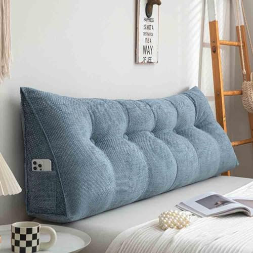 Kopfteil-Keilkissen für Einzel-, Doppel- und Kingsize-Betten, Lückenfüller und Kissen mit Tasche für Bett, Sofa oder Tatami, waschbar, 62100 x 20 x 50 cm