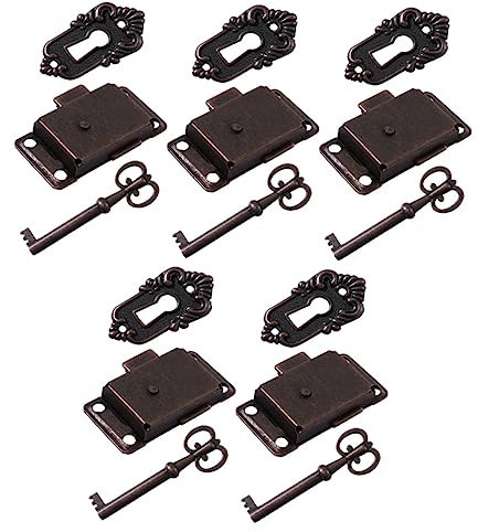 Artibetter 5sätze Retro Riegel Schloss Aus Metall Für Schmuckkästchenverschlüsse Antikes Schrankschloss Vintage Riegel Möbelschlösser Für Schmuckschatullen