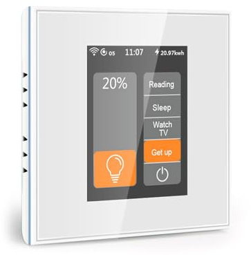 LANBON L8-HD LCD Smart Home Dimmer Switch, 0-100 Continuous Light Switch, Dimmable, Dimmer for LED Lamps Compatible with Alexa, Google Home, Integrated 3 Systems Homekit/Tuya, Requires Neutral
