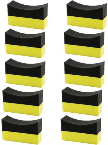 Car Tyre Cleaning Sponge, 10X Automobile Wheel Washer Tire Dressing Applicator Sponge Car Cleaning Curved Sponge Car Beauty Tool - Easy To Clean Car Corner, 10x6x4cm