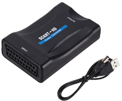 YIZITU Convertitore analogico da SCART a interfacce multimediali digitali 1080p 60Hz con cavo USB per collegare vecchie apparecchiature a televisori HD