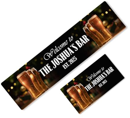 Personalised Any Text Bar Runner Beer Mat Label Ideal Pub Cafe Home Occasion 178 (84x23cm)