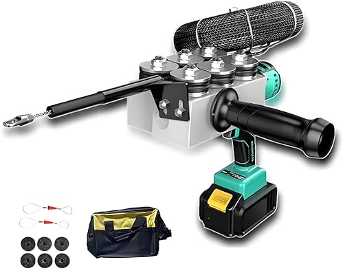 Dispositivo per Filettare Tubi Nascosti per Cavi, Filettatrice Completamente Automatica Da 50 m/Min, Strumento per Tirare Cavi Elettrici Con Cavi Nascosti, Cavo Di Piombo 30 m,3.0AH-LithiumBatteryX1