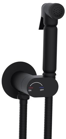 Design WC/Bidet Handbrause Kalt/Warm Mischer SOHO Komplettset mit UP Körper (Schwarz Matt)