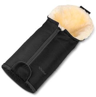 Fellhof Fußsack Babyschale Gastein, Einschlagdecke | Kinderhaus Blaubär: für Babywanne & Neugeborene, 100% Merino-Lammfell, atmungsaktiv & waschbar