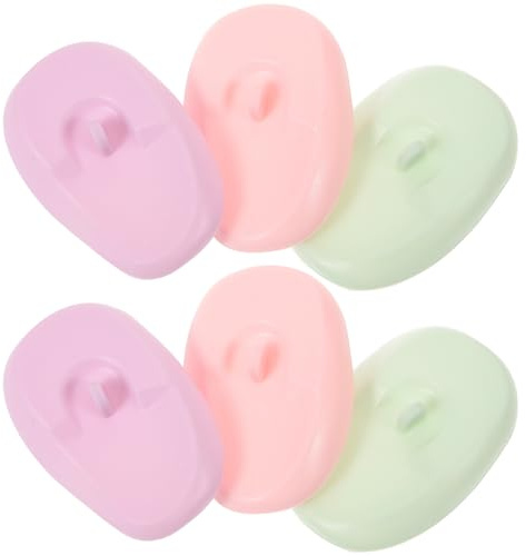 CLISPEED Silicone Hair Dye Ear Covers Reusable Ear Protection 3 Pairs Earmuffs for Home Use and Washing Suitable for Men and Women