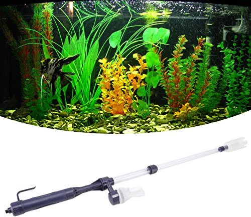ZenithAur Elektrischer Aquarium-Kiesreiniger mit Siphon-Funktion für die Aquarienpflege, batteriebetriebener Aquarium-Staubsauger mit 75 cm Schlauch