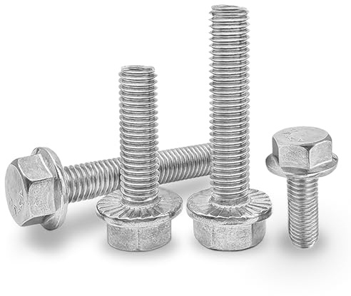 Hoomuy M8 x 25mm 16pcs Heavy Duty Flanged Hex Head Bolts, Flange Hexagon Head Screws, Stainless Steel 304, Metric Fully Threaded, Bright Finish