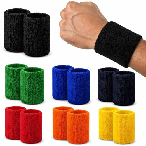 Schweißband/Pulswärmer 2er Set – Frottee Handgelenkband für Sport & Fitness – rutschfest, Saugstark & Bequem – S&A Essentials