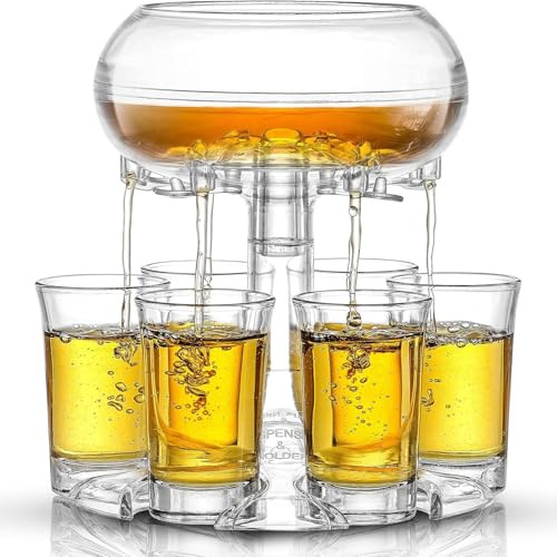 6 Schnapsglasspender und Halter, Schnapsglasspender Set, ausgefallener Getränkespender Likörspender für Getränke, Whiskey, Cocktails, Hausbar-Zubehör