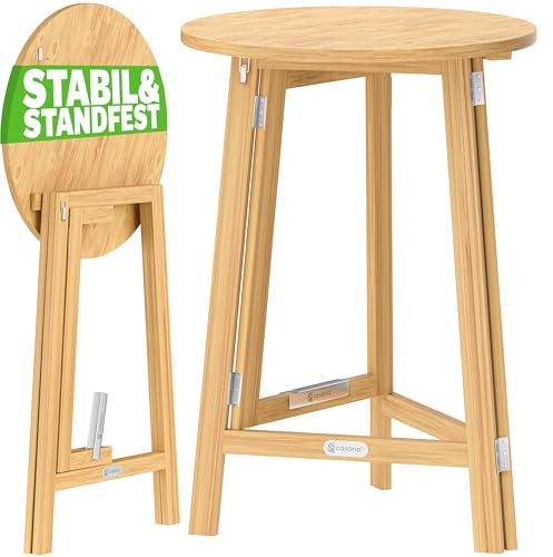 Casaria® Stehtisch 2er Set Holz klappbar 111 cm hoch 78 cm rund Massivholz Bartisch Bistrotisch für Garten Balkon Terrasse Gastronomie Hochzeit Party