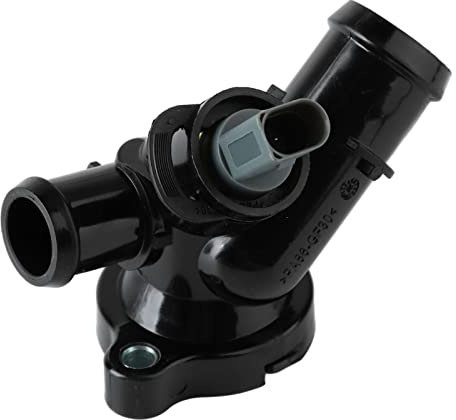 Keenso Alloggiamento del Termostato, Flangia del Tubo del Refrigerante in PVC, 07K121133E, Dimensione OE, Prevenzione Perdite Rapida con Bullone per la Riparazione del di Raffreddamento del Motore