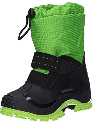 Spirale Sunny Botas de invierno para niños y niñas, botas de nieve para niños pequeños, botas canadienses con velcro, forro cálido, resistente al agua, verde (086), UE, verde, 30 EU