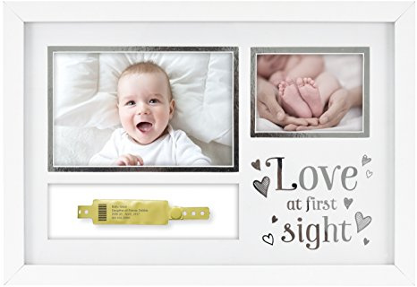 MCS Baby Krankenhaus ID Armband und Fotorahmen, Glas, Silber