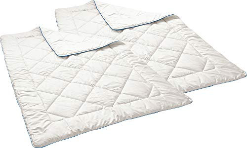 Irisette Steppbett 2er-Pack 100% Schurwolle weiß Größe 135x200 cm