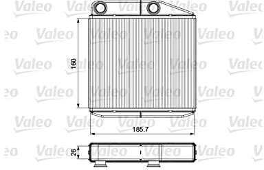 VALEO Échangeur de chaleur, chauffage intérieur 811502 | Compatible avec: ABARTH GRANDE PUNTO, PUNTO, PUNTO EVO, ALFA ROMEO MITO, CITROËN NEMO Großraumlimousine