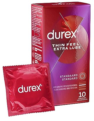 Durex Thin Feel Kondome extra Feucht, Natural, 10 stück