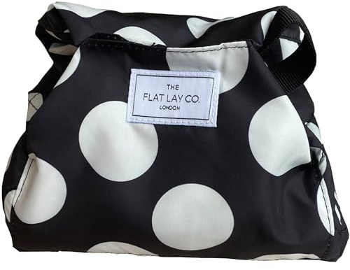 The Flat Lay Co Make Up Tasche Organizer mit Kordelzug - Reise Kosmetiktasche Damen mit Pinselhalter & Reißverschlusstasche - Doppelte Flecken