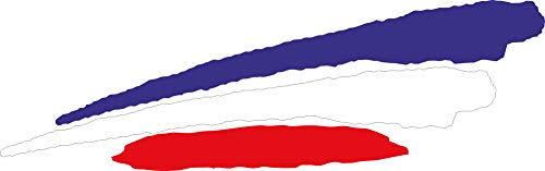 Indigos UG Aufkleber Fahne Frankreich France 3 Streifen 400x100 mm Heckscheibe Heckscheiben Aufkleber Boot Auto Laptop Tuning Sticker LKW
