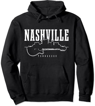 Nashville Tennessee Country Music City Skyline Gitarre Pullover Hoodie