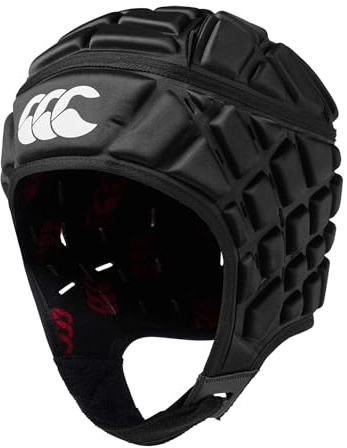 Canterbury Adulto Unisex Caschetto da rugby Raze | Casco con copertura totale | Sottogola con bordi morbidi | Fori per ventilazione | Caschetto con imbottitura in schiuma Caschetto Black/True Red M