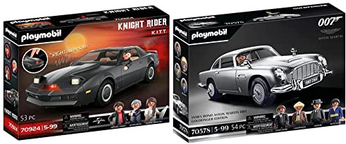PLAYMOBIL 70924 Knight Rider - K.I.T.T., Mit original Licht und Sound, Für Knight Rider-Fans und Kinder, 5-99 Jahre & ® 70578 James Bond Aston Martin DB5 - Goldfinger Edition