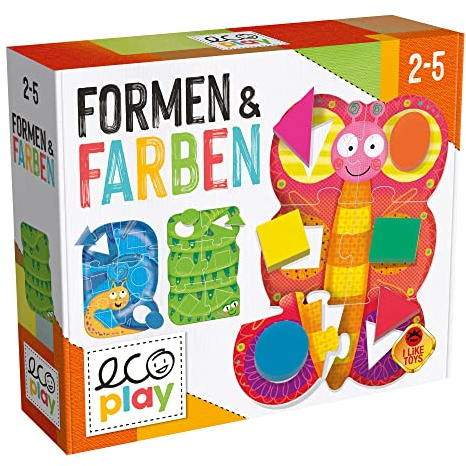 eco play Formen und Farben Montessori Holzformen Lernspiel Kleinkidner | Erkennt Formen und Farben und fördert die Auge-Hand-Koordination. Mit Pädagogen entwickelt, Made in Italy ab 2 Jahren
