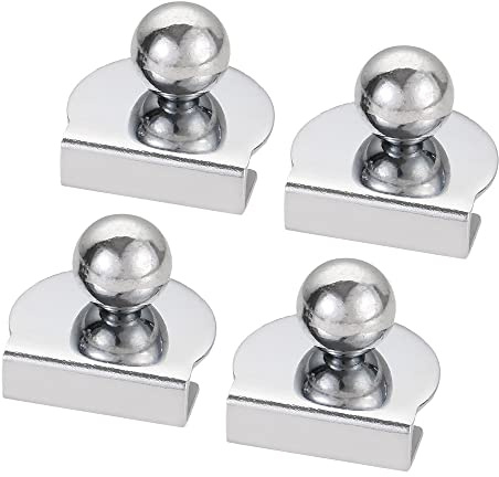 Heuskay Glastürgriff, Glas-Clip-Griff, Zinklegierung, ohne Bohren, Türclips, Klemmen, Griffe für Glas, 3-5 mm, Vitrinen, Schränke, Schubladen (B（4PCS)