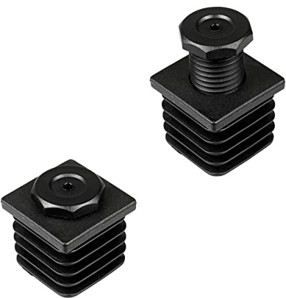 FUX 4 Coussins réglables en Hauteur - vis de réglage de 20 à 50 mm | Protège le sol des rayures, glisse en douceur, maintien sûr sur pieds et tubes, Noir