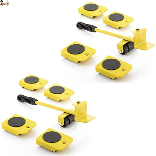 BricoLoco.com Pack 2 uds. Elevador con ruedas para mover muebles pesados. Base giratoria. Elevadores deslizadores muebles, lavadora, secadora. Levantador soporte transporte. Elevación 200 kgs. (2)