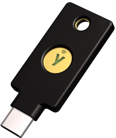 Yubico - Security Key C NFC - Schwarz - Sicherheitsschlüssel für Zwei-Faktor-Authentifizierung (2FA), Anschluss über USB-C und NFC - FIDO-zertifiziert