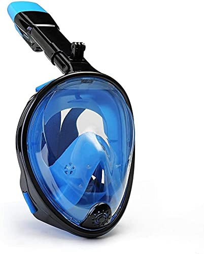 Vollgesichts-Schnorchelmaske Tauchmaske 180°-Sichtbereich Trockenschnorchel-Vollmaske Tauchmaske mit Einer Kamerabasis Nebelbeständiges Design zum Schnorcheln