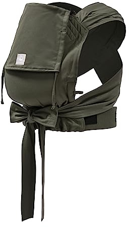 Stokke Limas Carrier, Olive Green - 2023 Version (OCS) - Newborn Half-Buckle Baby Carrier - Three Carrying Options - Safe from Birth & Up to 15 kg (33 lbs)