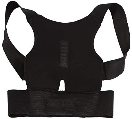 Rückenbandage, verstellbar, Haltungskorrektur, Rückenbandage, Stützgürtel für Männer und Frauen, Rückengürtel, Wirbelsäule, Schulter, Lendenwirbelsäule, Korrekturband, Korsett (schwarz, M) (schw