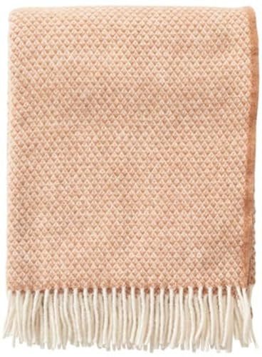 Klippan Valley Wolldecke aus 50% recycleter Merino Wolle, Woven Wool Throw, Größe 130 x190 cm (Nougat)
