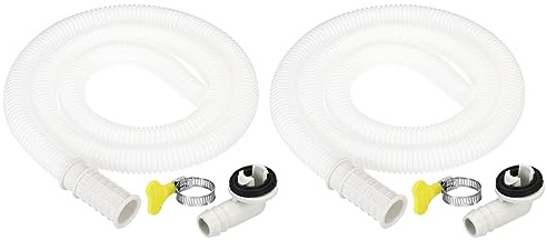PATIKIL 2 Kit 3.3ft Ablassschlauch Klimaanlage Kit für Mini Split Weiß | Universeller Ablassanschluss, Ablassschlauch mit Klemme, Fenster Klimaanlage, Geschirrspülmaschine Wasserhahn