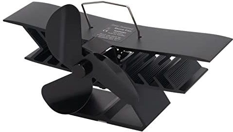 Vomeko Heat Powered Stove Fan Thermoelectric 3-Blade Stove Fan - Efficient Fireplace Fan for Wood Stove, Aluminum Alloy Plane-Shaped, Eco-Friendly Heat Distribution