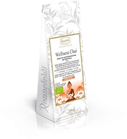 Ronnefeldt - Wellness Chai - Bio - Grüner Tee mit Gewürzmischung und Pfefferminze - 100g, Menge:1 Stück