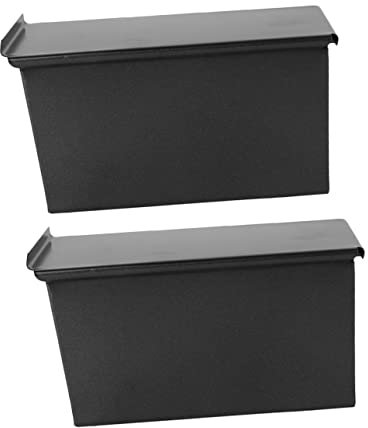 ABOOFAN Sliding Lid Toast Box Bread Mold Set 2pcs Black Non-Stick Baking Supplies Household Bread Loaf Molds with Lid for 250g Toast Baking