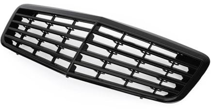 Frontgrill Mittelhaube Kühlergrill Stoßstange kompatibel for Mercedes Benz W211 E350 500 07–09 kompatibel for AMG glänzend schwarz Autozubehör
