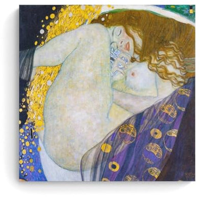 Danae Painting von Gustav Klimt, Maler-Kunst-Poster, Leinwanddruck, dekoratives Gemälde, ungerahmt, 50 x 50 cm