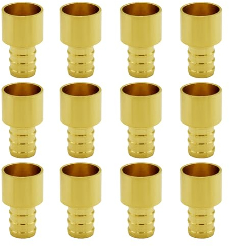 Hooshing 12 Pack Pex 1/2 x 1/2 Female Sweat Copper Adapter