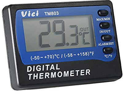 Digital Thermometer HUIOP Mini LCD Digital Thermometer Temperature Meter Celsius Fahrenheit Degree In Out Fridge Freezer Thermometer with Probe Max Min Value Display
