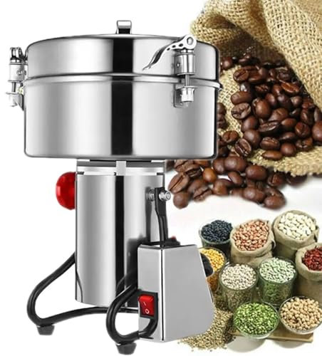 Hlixzoy 4500G Commercial Electric Grinder, 550W Multi-Function High-Speed Food Blender, 270° Oscillating Coffee Grinder for Coffee Beans, Grains, Roots, Flour, Spices, Feed