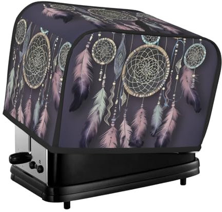Traumfänger-Toaster-Abdeckung, 2 Scheiben, Küche, kleine Geräte, Abdeckungen mit Taschen, Toaster-Staubschutz mit Griff oben, waschbar, Universal-Brotbackmaschinen-Abdeckung für Küche
