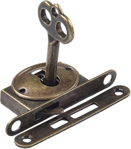 5 Stück Antikes Möbelschloss, Schranktürschloss Antik Schrank Hakenschloss, Schiebetürschloss, Retro-Schloss, funktionales Schiebetürschloss, für Schmuckkästchen, Schränke, Schubladen (1 Stpck)