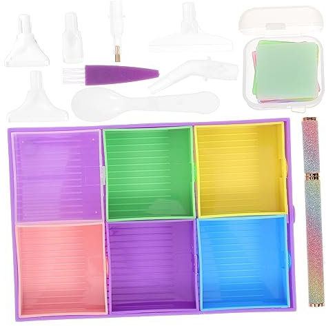 SEWACC Diamantmalerei Werkzeugset Mit Aufbewahrungsbox Für Diamantmalerei Nailart Kreuzstich Und Handarbeiten Organizer Für Perlen Und Kleine Steine